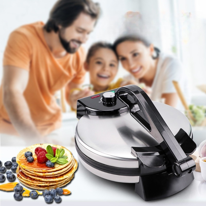 Tortilla Press Cast - 1800W Elektrischer Tortilla-Maker aus Edelstahl, Antihaftbeschichtete