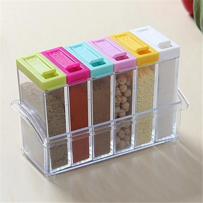 Kitchen Appliances Organizer - Transparente Gewürz-Gewürzbox mit sechs Gittern, sechsteiliges