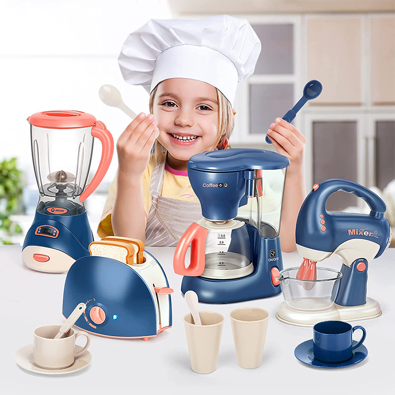 Kitchen Appliances To Gift - Mini-Haushaltsgeräte, Küchenspielzeug, Rollenspielset mit Kaffeemaschine, Mixer,