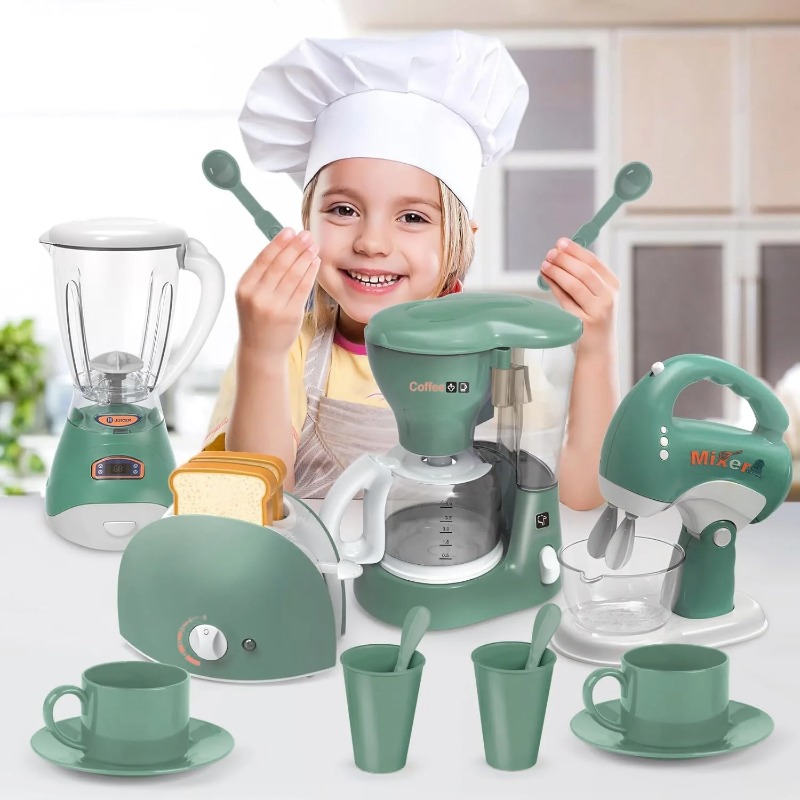 Kitchen Appliances To Gift - Spielküchen-Geräte-Set mit Sound & Licht: Kaffeemaschine,